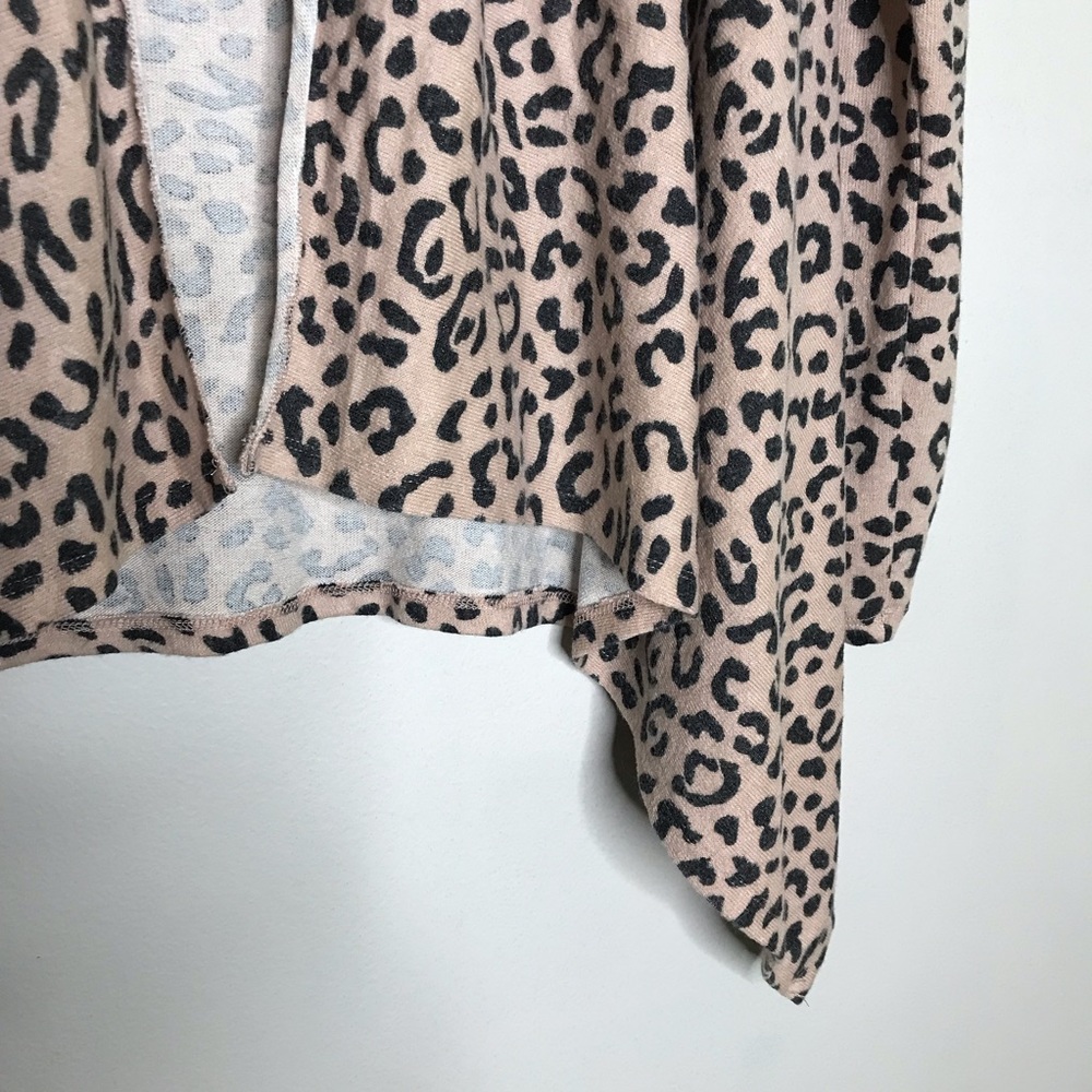 BOBEAU pink and black leopard print open front cardigan size XS - Picture 7 of 10